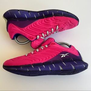 Reebok Unisex Kids Zig Kinetica Sneakers Pink FW7152 Lace Up Low Top Mesh 7 M